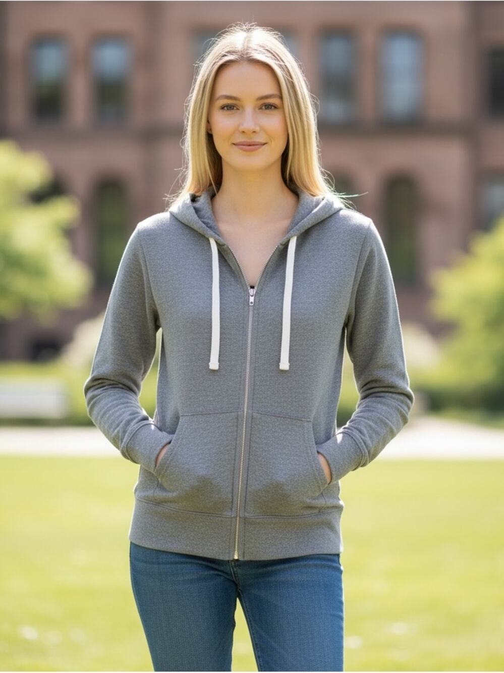 J. Crew Women’s Medium Gray Full Zip Hoodie Sweatshirt 🌟